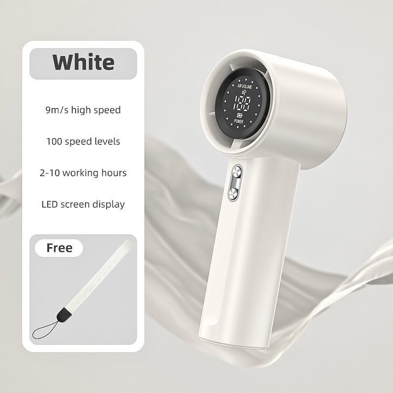 Handheld High-Speed Fan with USB Charging & Digital Display