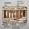 Personalized Retro Kitchen Tin Sign Home Wall Decor