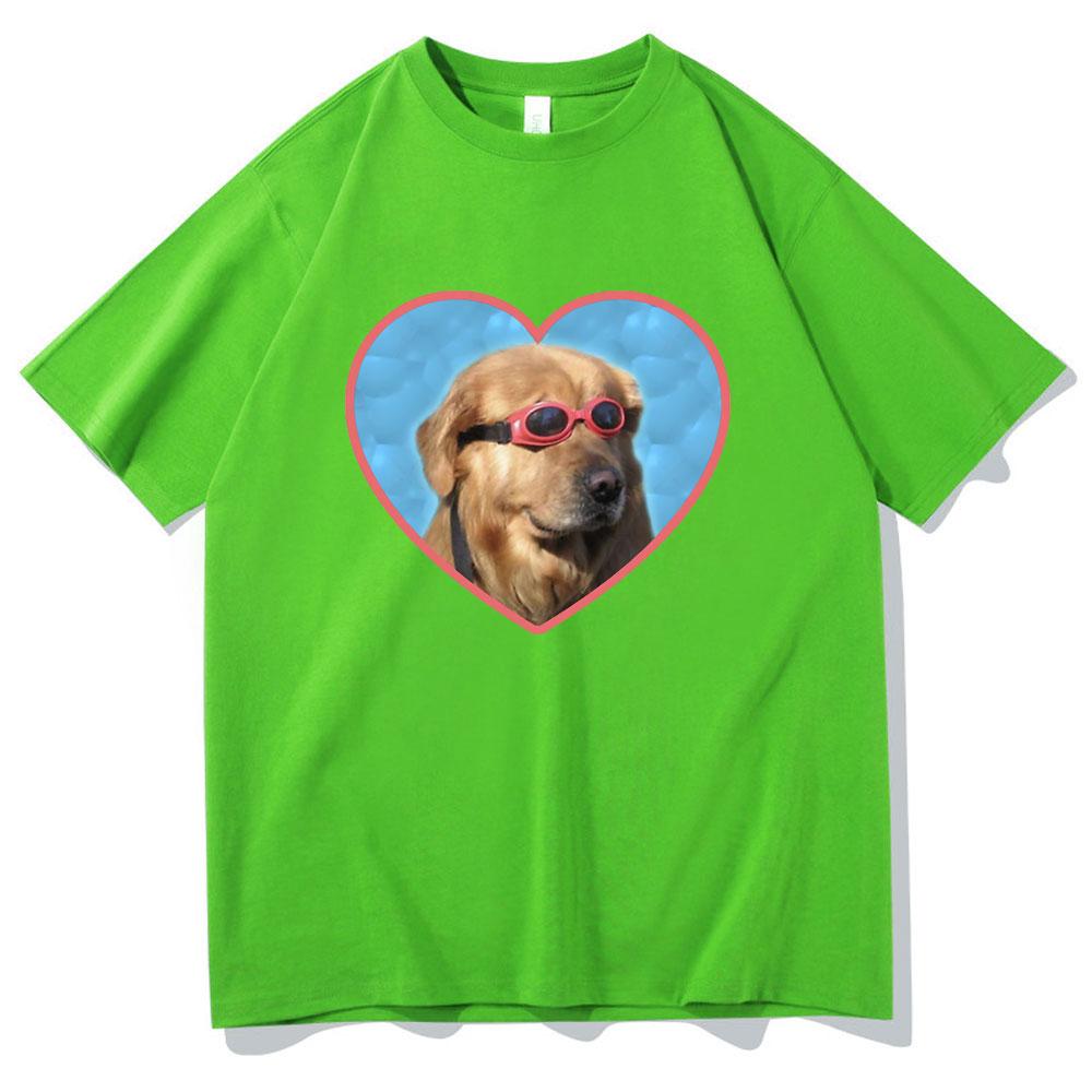 Doggo Golden Retriever Love Sunglasses Print Tshirt Swimmer Dog Graphic Tshirts Funny Unisex Women Fashion Casual T Shirt Unisex