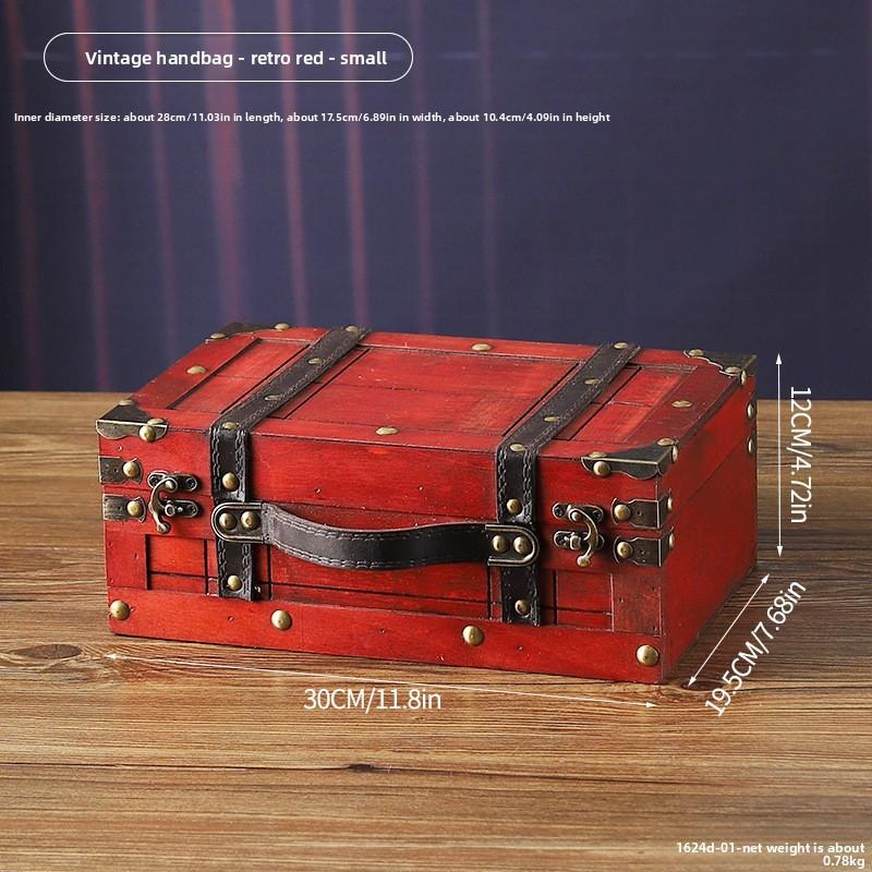Vintage Wooden Portable Storage Box With Lid For Jewelry Collectibles And Personal Items