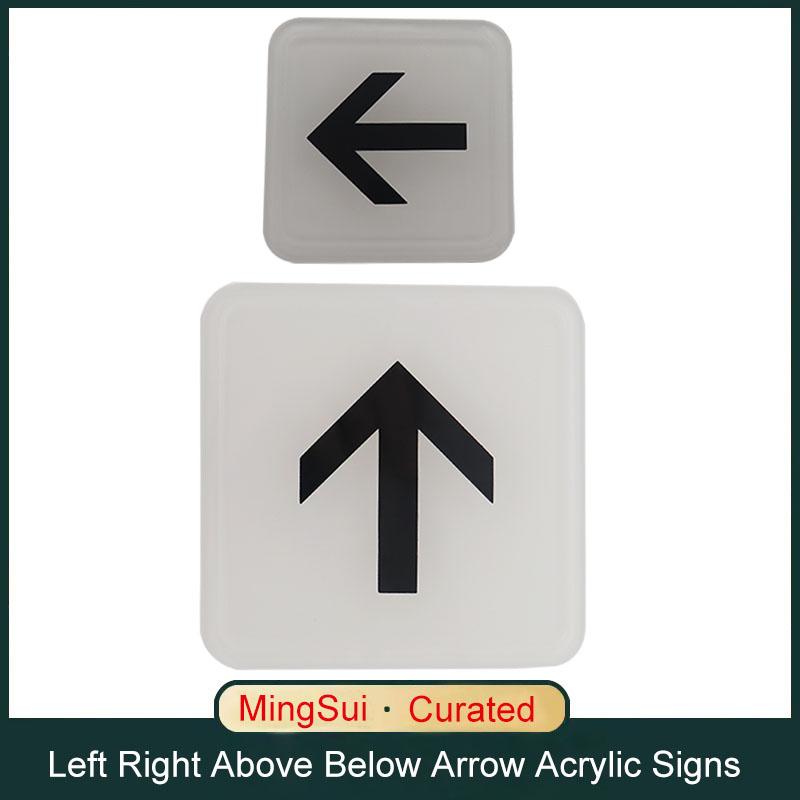 Left Right Above Below Arrow Signs Sticker Public Place Acrylic Wall Stickers Prohibition Notice Store Inside Warning Plaque