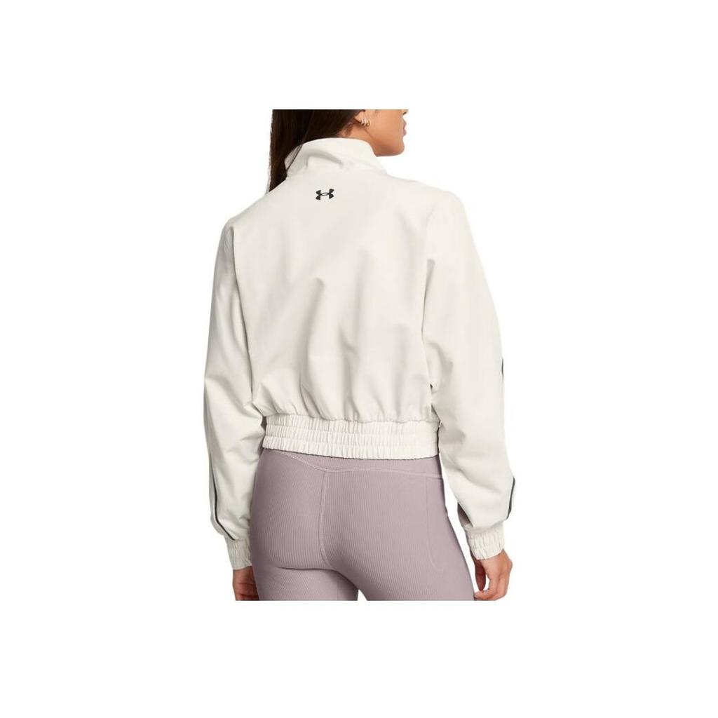 Under Armour Unstoppable Stand Collar Training Short Sleeve Jacket Women Jackets Pinnacle-White 1386479-110