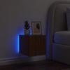 Wall Mounted TV Cabinet with LED Lights Brown Oak Effect 30.5 x 35 x 30 cm