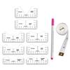 8Pcs Multipurpose T-Shirt Ruler Guide Clear PVC Shirt Measuring Tool For Heat Press Clothing Pattern Fabric Alignment