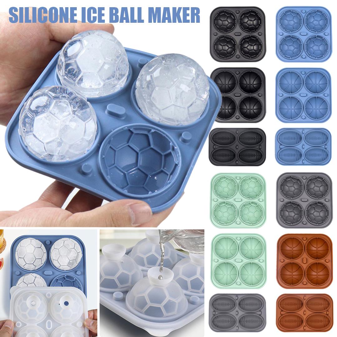 

PDTO силиконовые ледяные шарики для футбола, баскетбола, регби, подносы для кубиков льда для коктейлей