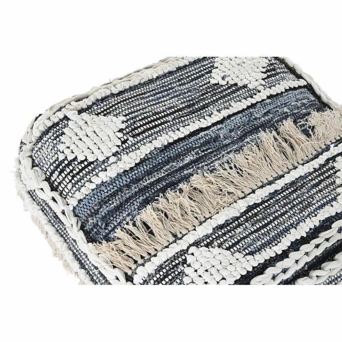 Coussin de sol - Noir - Rayé - 60 x 60 x 25 cm - Polyester et coton