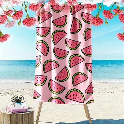 Watermelon Pattern Pink Background Design Beach Towel Quick-drying for Travel Outdoor Sports Jogging Beach and Swimming