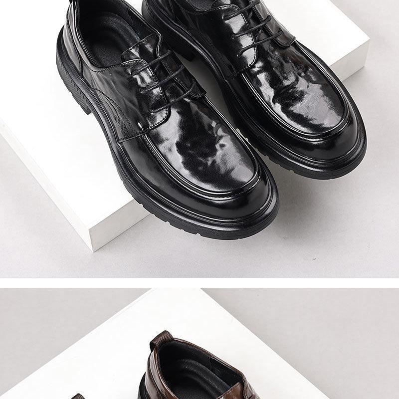 Men's British Style Business Leather Shoes - Comfortable, Versatile, Thick-Soled Formal Casual Footwear