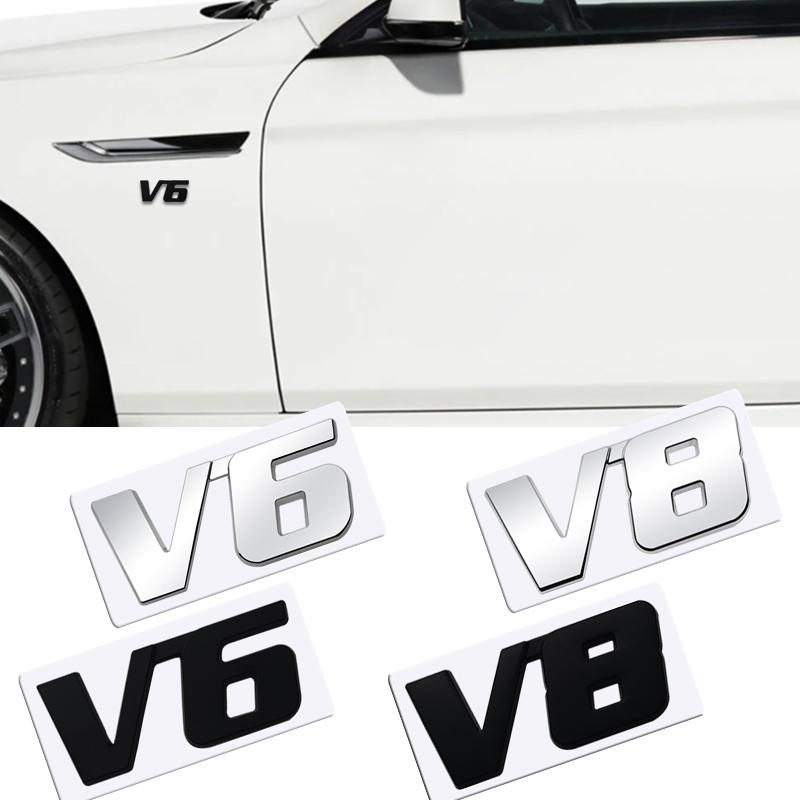 Metal 3D Badge car displacement Logo Car Rear Trunk Body Sticker Emblem