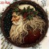 Vintage Metal Tin Sign Christmas Holiday Wall Art Decor Rustic Round Hanging Decoration Home Gift