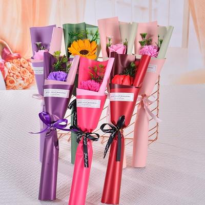 Qixi Valentine's Day Single Rose Soap Flower Bouquet Simulation Carnation Mother's Day Gift Teacher's Day