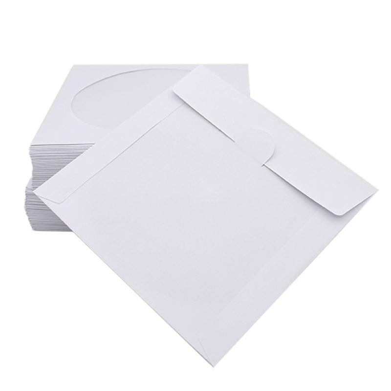 100 ks Bílých obálek z diskového papíru/kartonu, papírový úložný držák/obaly, antistatický kontejner 8/12 cm, organizér na disky