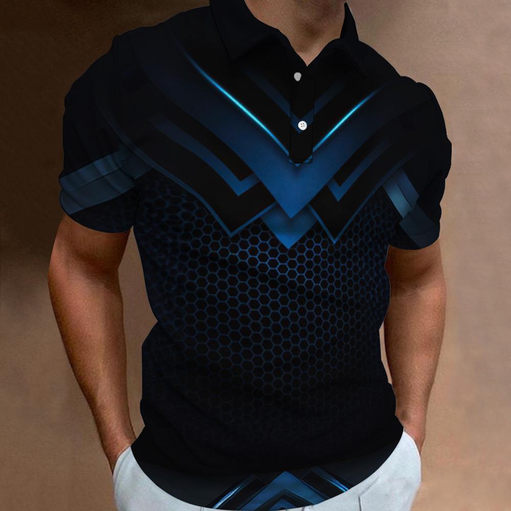 Fashion Men's Polo Shirts For Men 3d Technology Mecha Print Male Clothing Casual Short Sleeved Oversized Shirt Tops Tee