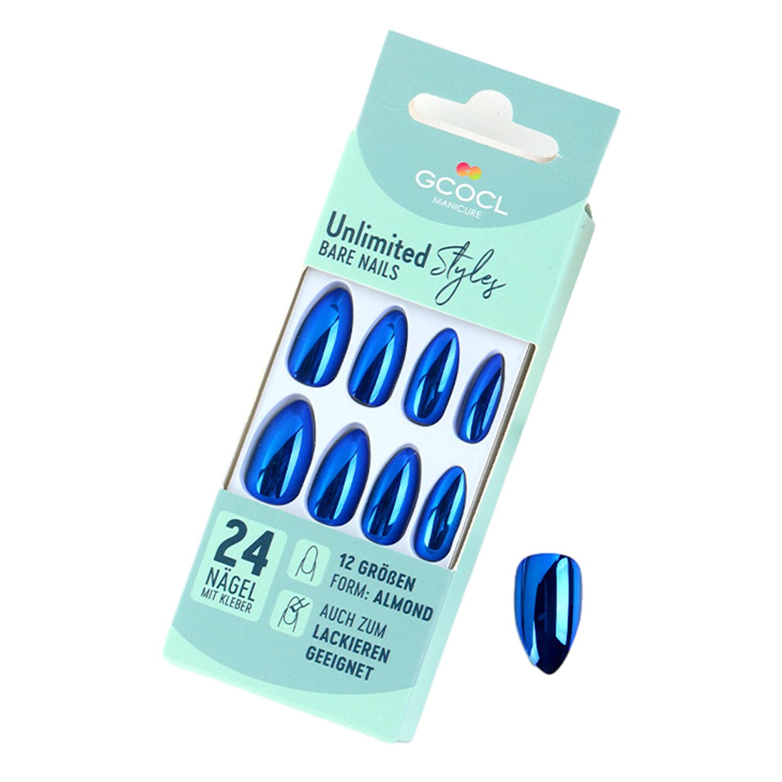 

24шт. накладные ногти Chrome Coffin с полным покрытием, многоразовые искусственные ногти Aurora, накладные ногти для нейл-арта 5