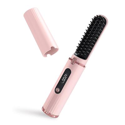 Cordless Heated Brush Hair Iron Business Trip Automatic Brush Negative 200g Compact 4 Temperature Settings MCH Fast Fast Long Continuous Portable