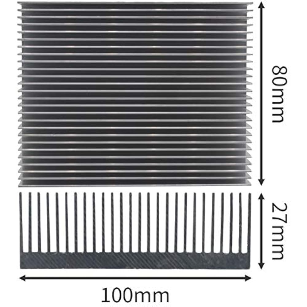 Audio fan heatsink aluminum heatsink 80mm x 100mm x 27mm silver 1 piece