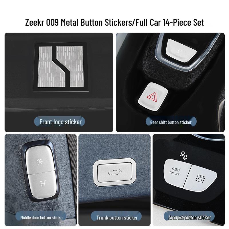Zeekr 009 Gear P Button Aluminum Sticker - Center Console Decoration Accessory (24-25)