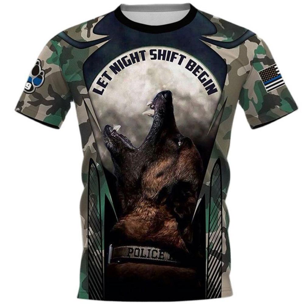 

Модная мужская военная футболка с изображением голландской бельгийской овчарки, 3D-принт, стиль Харадзюку, одежда для домашних собак, удобная рубашка с коротким рукавом XL