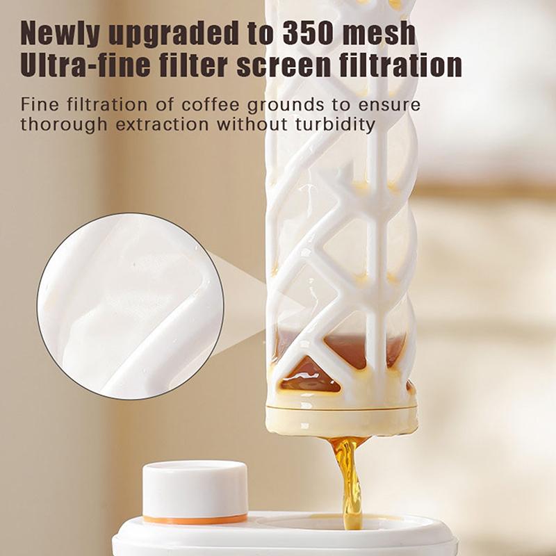 800ML Manual Cold Brew Coffee Maker Press Type Iced Tea Infuser Pitcher With Removable Filter Summer Portable Coffeeware Pot