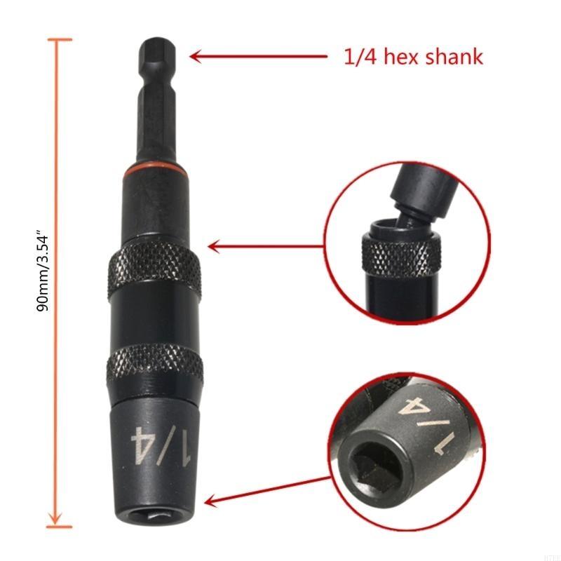 H7EE 3Pcs Pivoting Nut Driver Set Quick Changing Nut Driver Drill Bit Impact Driver Socket Set 1/4 5/16 3/8