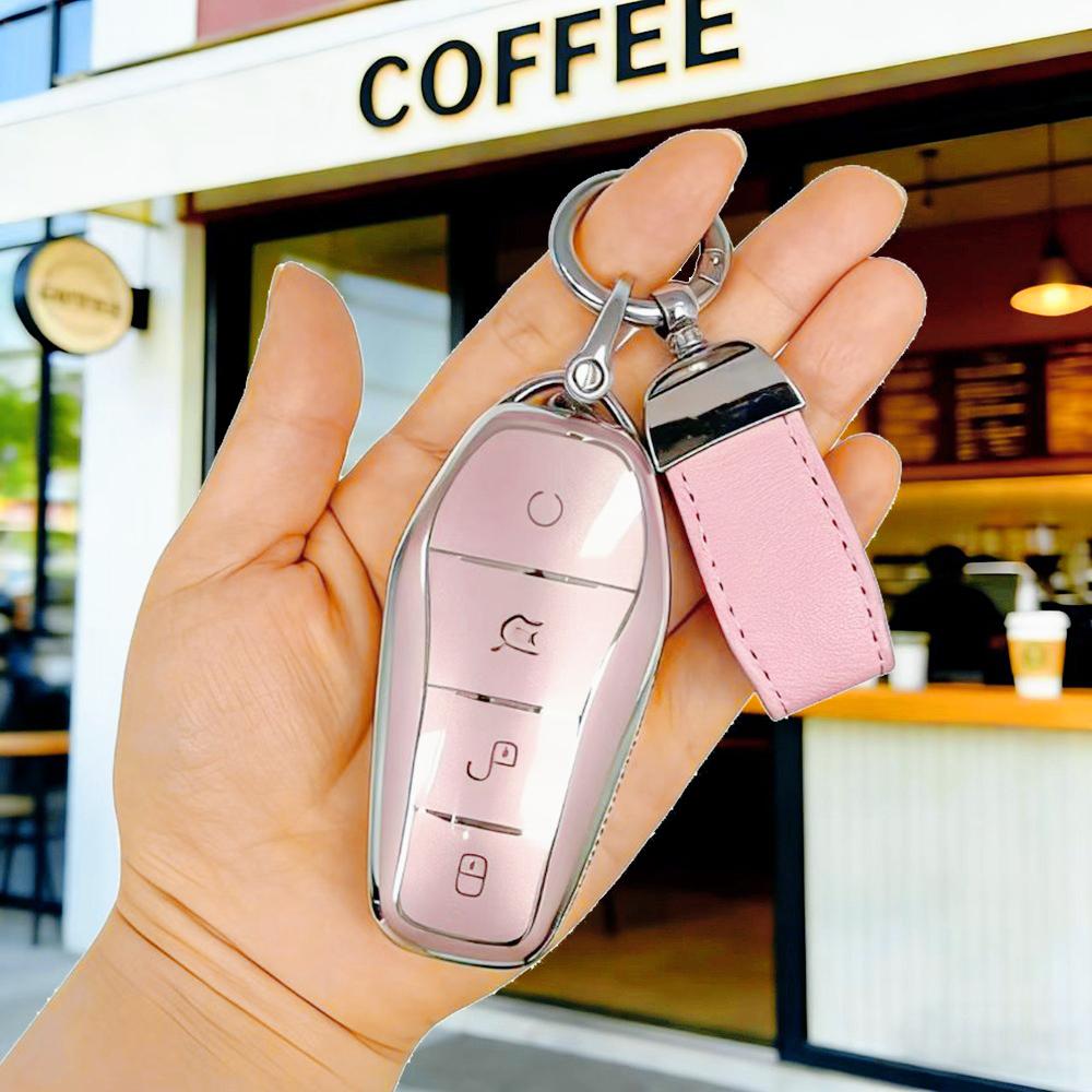 Tpu Remote Fob Holder For Byd Song Plus Atto 3 Han Ev Tang Dm Qin Seal Dolphin Keychain Key Case Cover Car Accessories