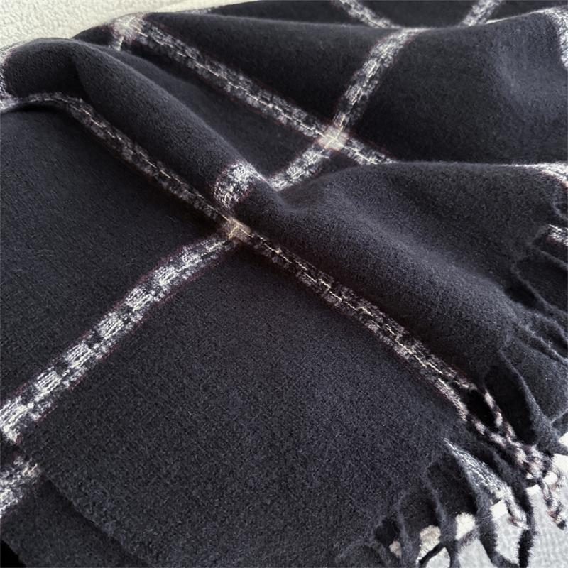 Luxury Bohemian Style Winter Plaid Scarf for Women Cashmere Shawl Warm Thick Bufanda Female Tassel Echarpe Poncho Stoles