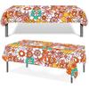 Augisteen 2 PCS Groovy Tablecloth Plastic Boho Daisy Table Covers Daisy Flower Tablecloth Hippie Retro Floral Disposable Tablecloths Waterproof for