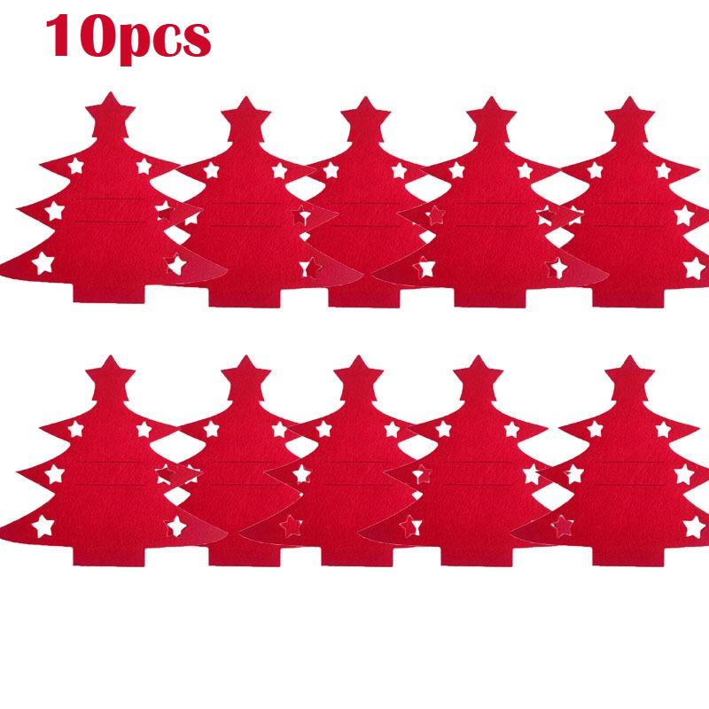 

Набор из 10/12 шт. Рождественских салфеток под тарелки с карманами для столовых приборов Праздничная сервировка стола Термостойкий защитный декор для столовой 21x19cm красный