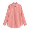 Kaslead New Women clothes Western Style Loose Fashion Casual Stripe Long sleeve Shirts 1265984