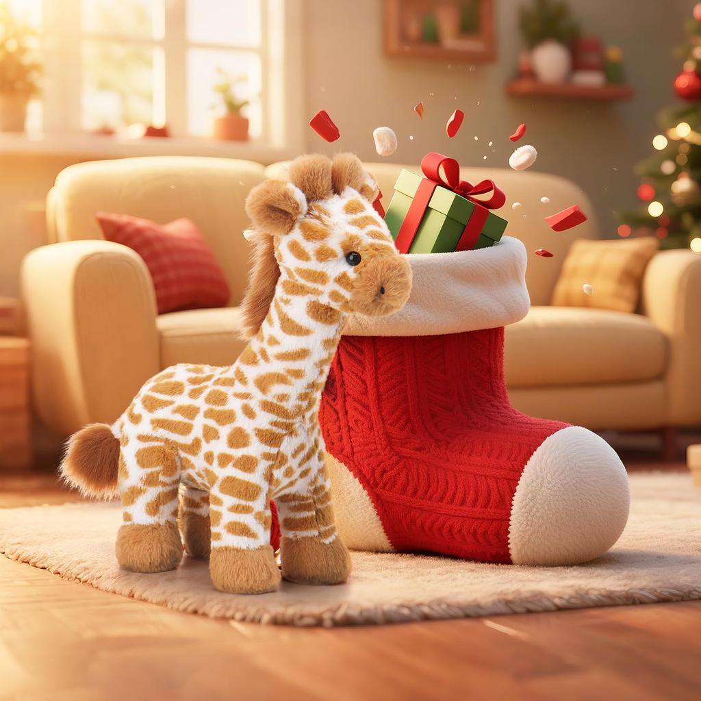 Apricot Lamb Grassland Giraffe Plush Toy for Kids, Soft and Cute, Fluffy Grassland Giraffe for Girls and Boys, 30cm