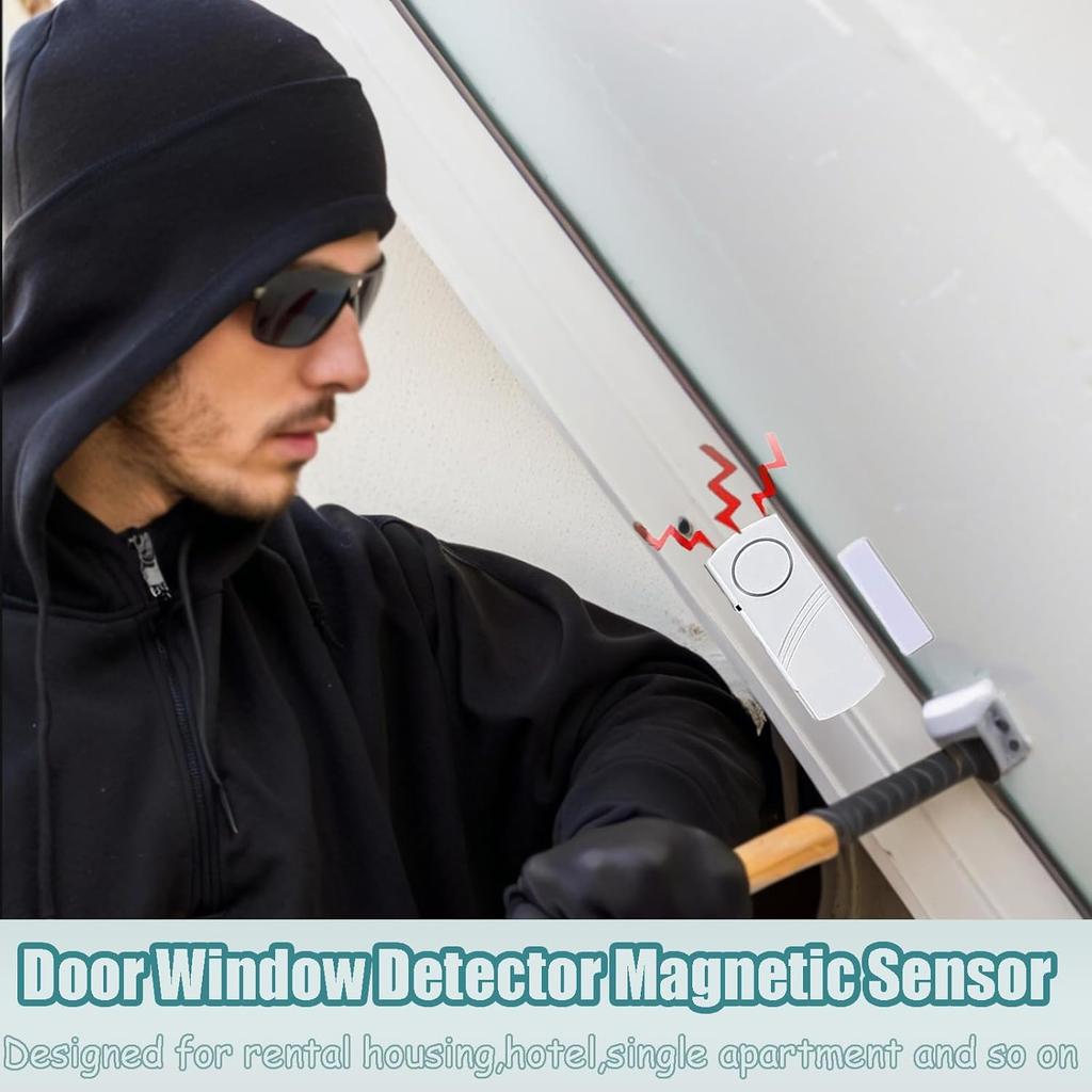 4er-Pack Tür-Fenster-Alarm, Magnetischer Einbruchwarnsensor, Laute Türalarme für Kindersicherheit, DIY für Haussicherheit, Büroschutz, Einkaufsgeschäft