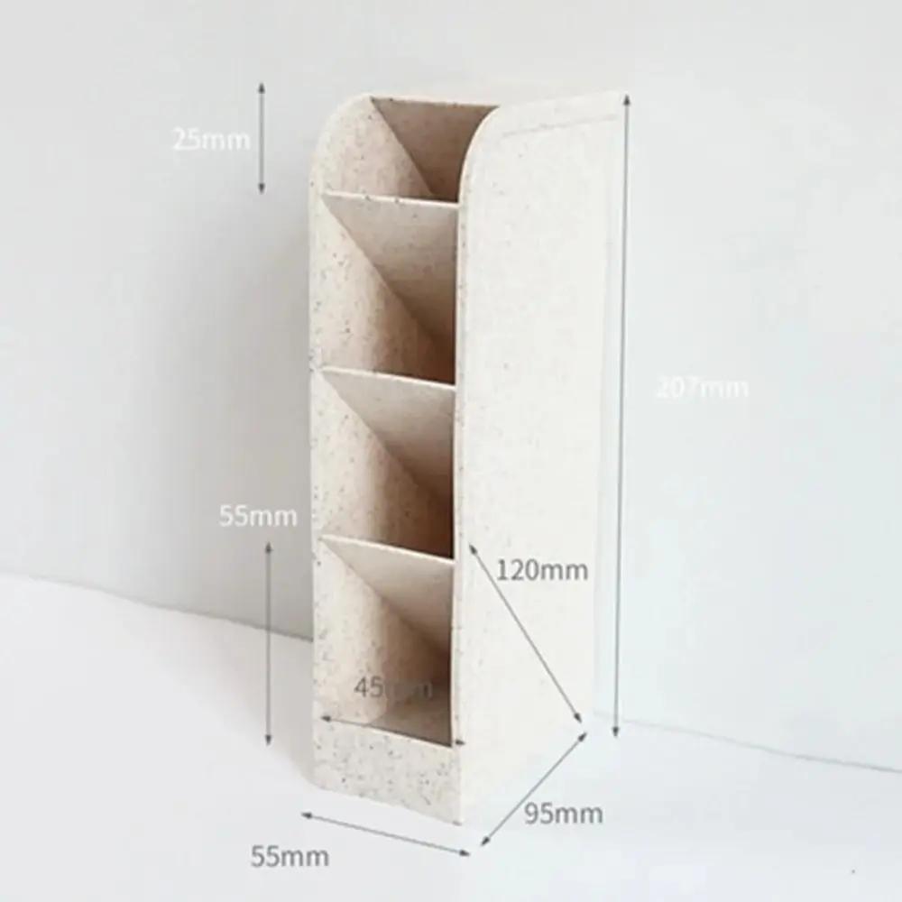 4 Grids Oblique Pen Holder Large Capacity Pencil Makeup Brush Storage Holder Desk Stationery Organizer Office School Supplies