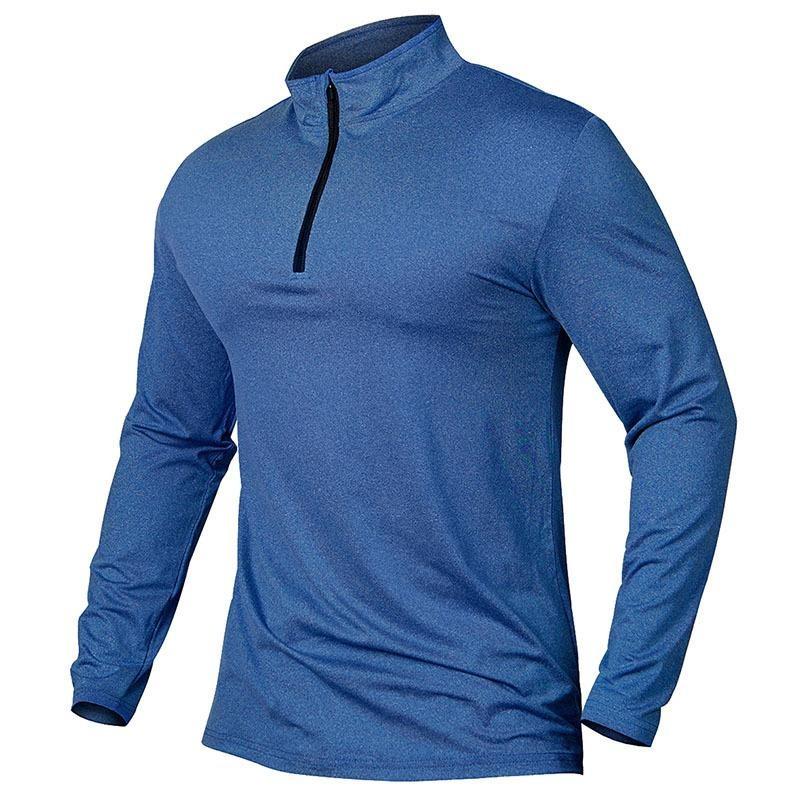 Men's Active Sports Shirts 1/4 Zip Performance Long Sleeve Athletic Workout Running T Shirt Quarter Zip Outdoor Hiking Golf Pullover Tops EURO Size