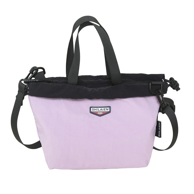 

Оптовая модная крутая повседневная рабочая контрастного цвета сумка-тоут для мужчин и женщин в одном стиле, легкая спортивная ветрозащитная сумка-мессенджер для поездок на работу фиолетовый