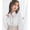 Dear My a ruffled shirt blouse for available in white and Love, classic, elegant, women, black. Yumetenbo.