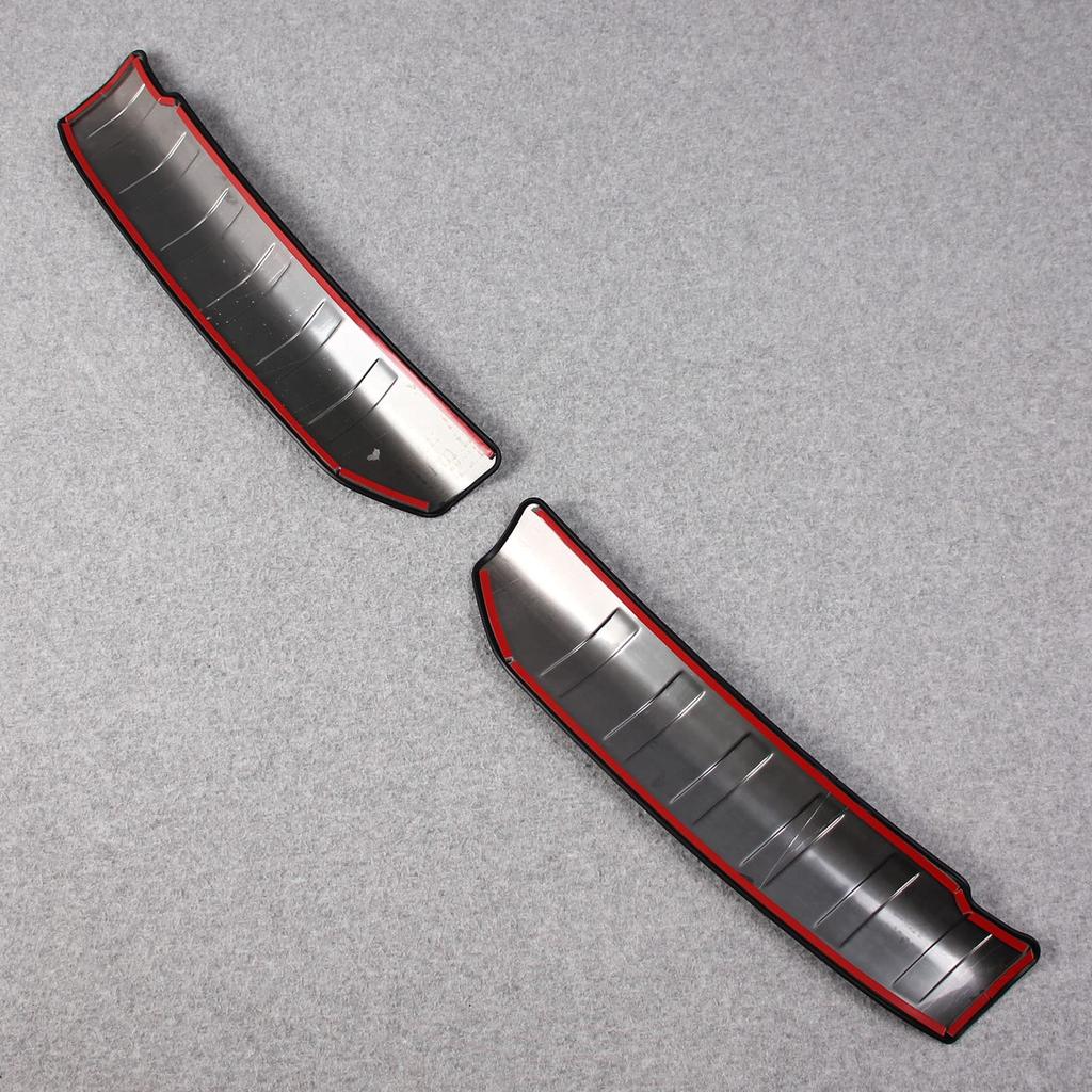 RUIQ Stainless Steel Interior Luggage Kicking Plate Rear Inner Scuff Guard Protective Designed Exclusively for Nissan Kicks Plate/Scuff Back, Cover,