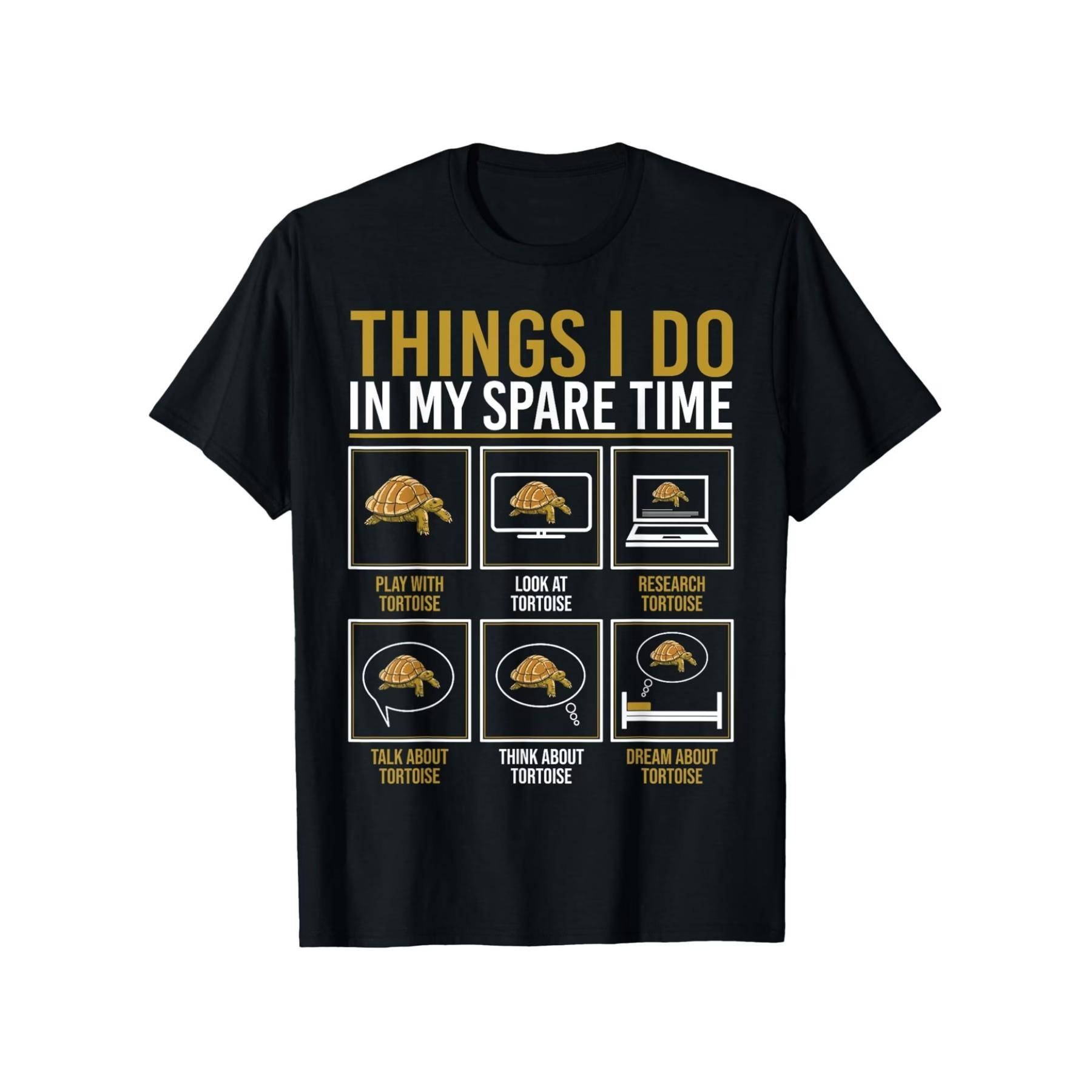 

Men S & Women S Funny Reptile Lover T-Shirt - Things I Do in My Spare Time Tortoise & Turtle Graphic Print, Soft Breathable Casual Tee XXL