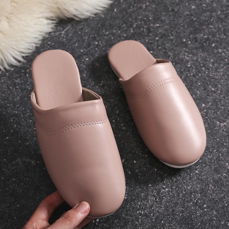 Mote Stor størrelse herre høst hjemmesko unisex ekte skinn tøfler komfortable innendørstøfler flate