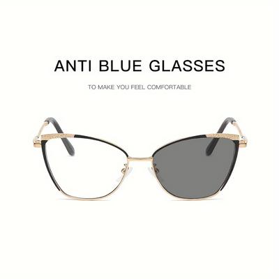 High Quality Blue Light Blocking Glasses Photochromic Unisex Metal Frame For Butterfly Style Fashion Trend Eyewear For Men Women