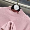 Women's Slim French Knit Sweater with 3D Bow, High Neck - Summer 2026 Arrival