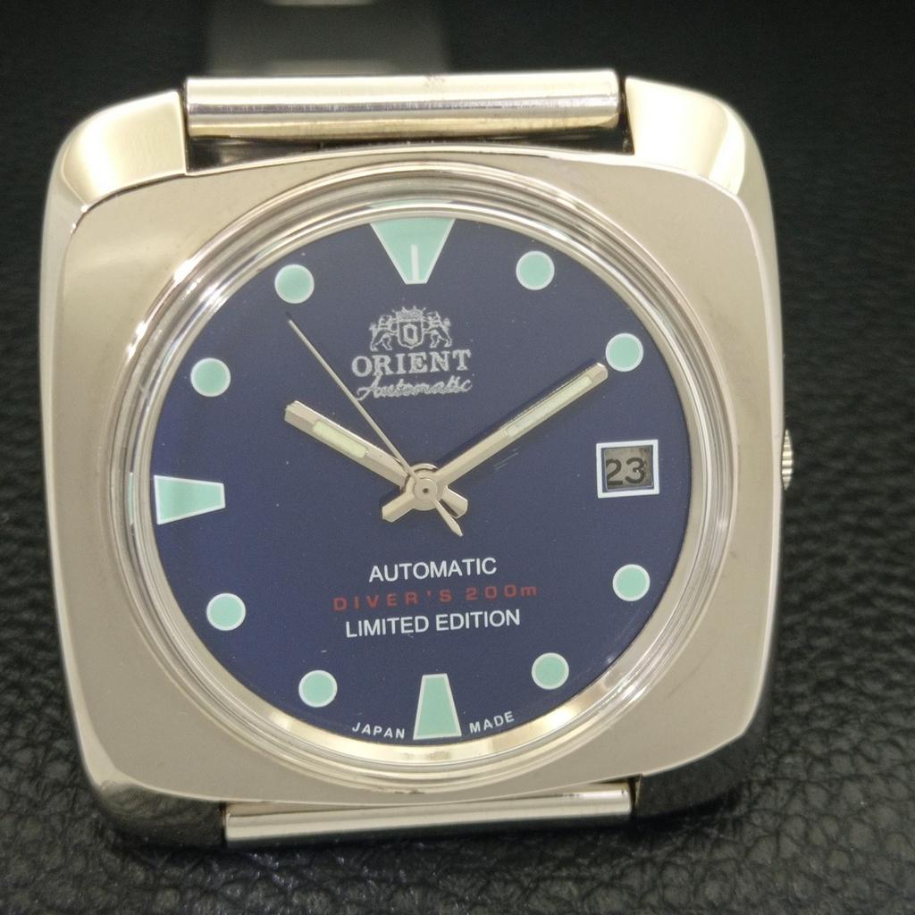 USED ORIENT AUTOMATIC 46941 VINTAGE JAPAN MENS BLUE COLOR DIAL WATCH a702234-5 R123-a702234