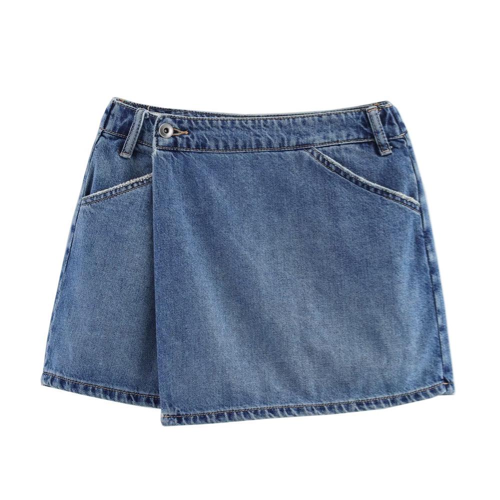 

Asymmetric Slim Fit Women s Denim Skirt - Spring/Summer 2025 Collection Large