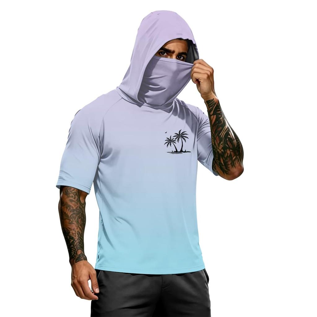 Maglietta a maniche corte da uomo estiva ad asciugatura rapida con protezione solare UPF 50 Plus, felpa per pesca sportiva, camicia leggera e traspirante per esterni