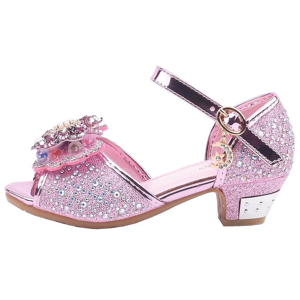 Småbarn Barn Jenter Perle Sommerfuglknute Crystal Single Princess Shoes Sandaler