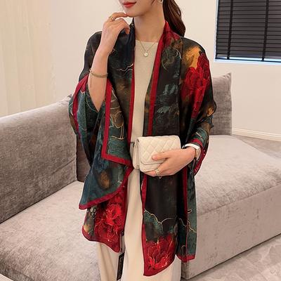 Women Print Hijab Bandanna Muslim Designer Silk Scarf Neck Scarves Woman Shawl Female Summer New Wrap Neck Apparel Accessories