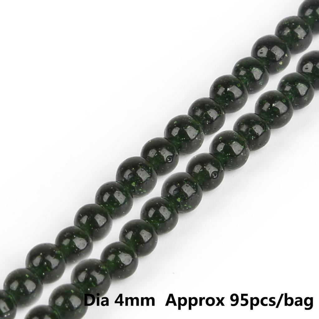Pietra Sciolta Naturale Arenaria a Grana Verde Scuro Perline Rotonde per Creazione di Gioielli Braccialetto Charm Fai da Te Filo 15'' 4/6/8/10mm