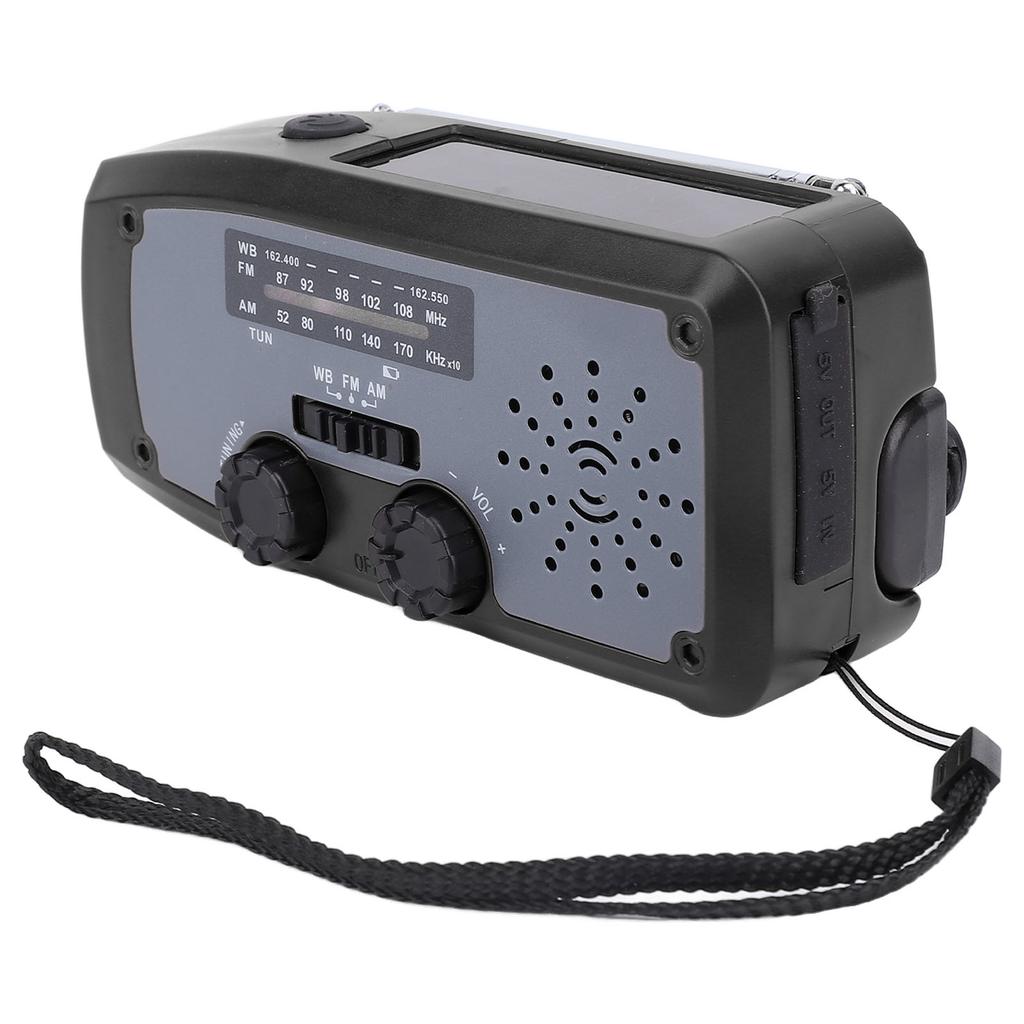 Emergency Hand Crank Radio with LED Flashlight AM FM NOAA Portable Weather Radio with 2000mAh Battery USB  d Solar Power for Camping