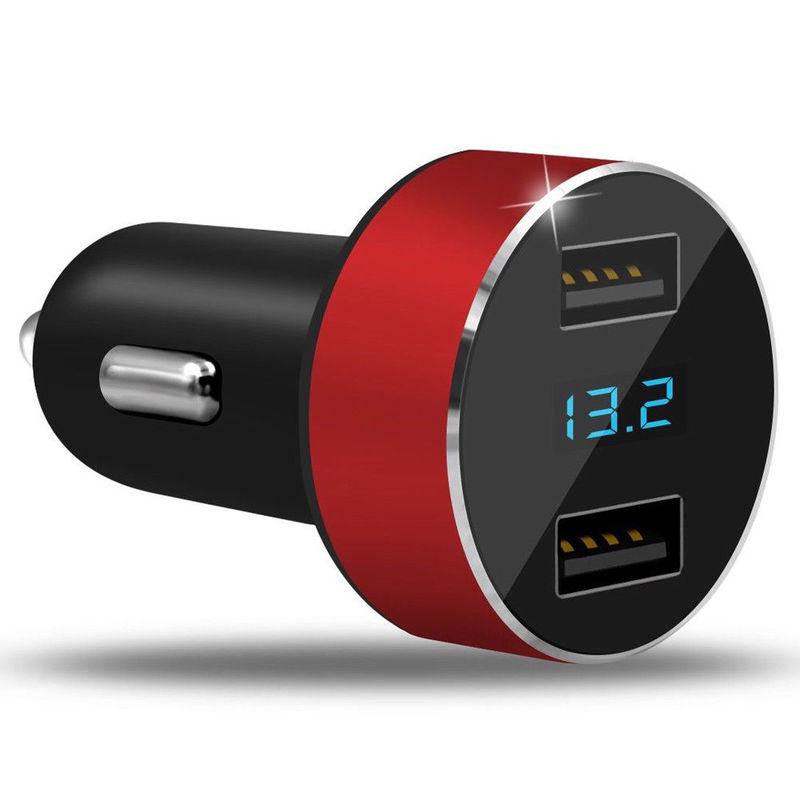 Dual Ports 3.1A USB Car Phone Charger 12V/24V Digital LED