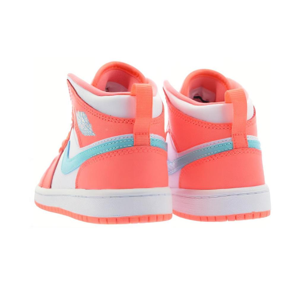 Jordan 1 Mid Crimson Pulse/Light Aqua-White 640737-814