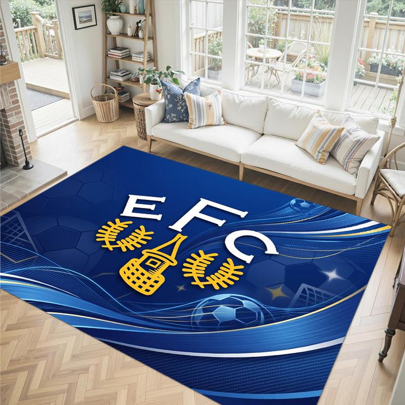 Everton Football Design Crystal Velvet Carpet Cozy Non?Slip Printed Rug For Bedroom Living Room Entrance